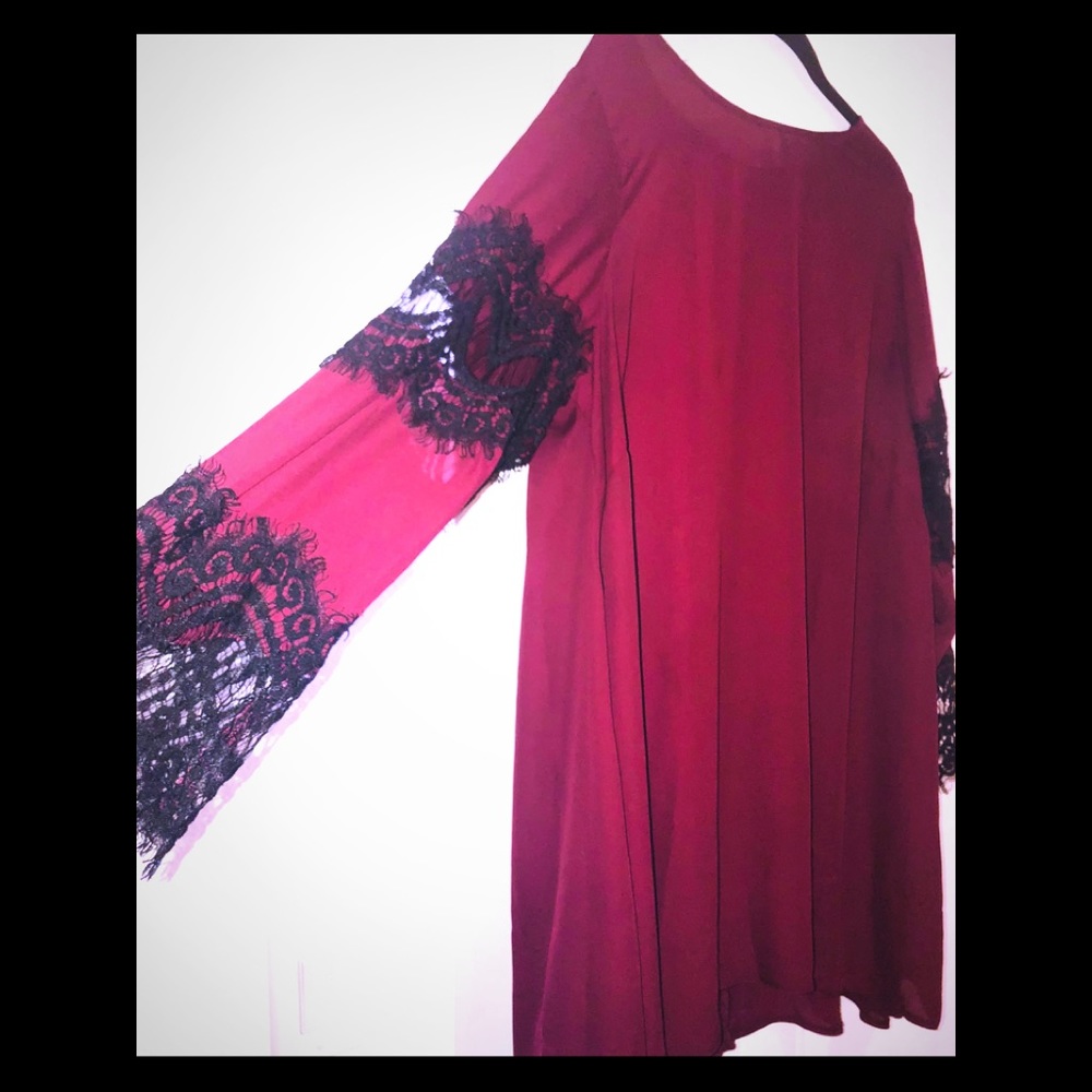 ASOS ox blood trapeze dress